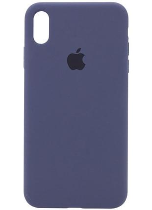 Чехол silicone case full protective (aa) для apple iphone x / xs (5.8") темно-синий / midnight blue