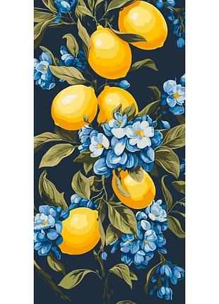 Картина по номерам "сочные лимоны" 40x80 см