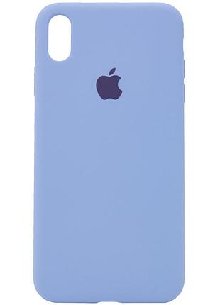 Чехол silicone case full protective (aa) для apple iphone x / xs (5.8") голубой / lilac blue