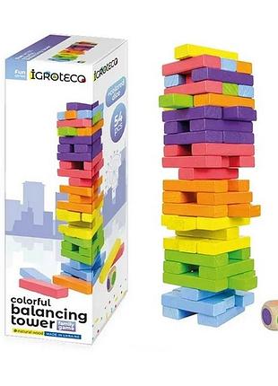Настольная игра "башня-балансир дженга" с кубиком