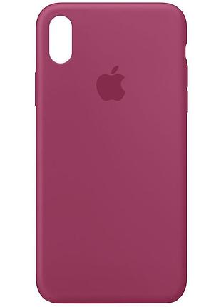 Чехол silicone case full protective (aa) для apple iphone xs max (6.5") малиновый / pomegranate