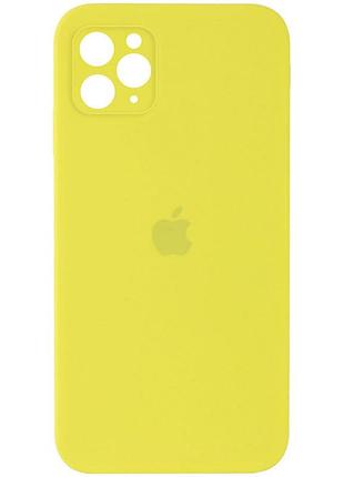 Чехол silicone case square full camera protective (aa) для apple iphone 11 pro max (6.5") желтый / bright