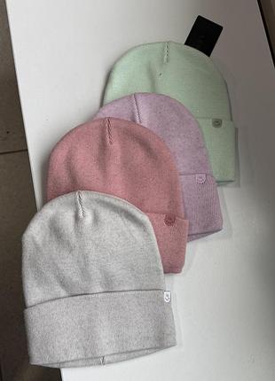 Шапки в асортименті теплі шапка тепла зимова на флісі сіра лавандова пудра бірюзова