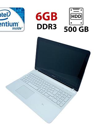 Ноутбук sony svf156 / 15.6" (1366x768) tn / intel pentium 2117u (2 ядра по 1.8 ghz) / 6 gb ddr3 / 500 gb hdd / intel hd graphics
