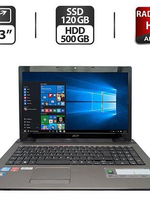 Ноутбук acer aspire 7750g / 17.3" (1600x900) tn / intel core i5-2450m (2 (4) ядра по 2.5 - 3.1 ghz) / 8 gb ddr3 / 120 gb ssd + 500