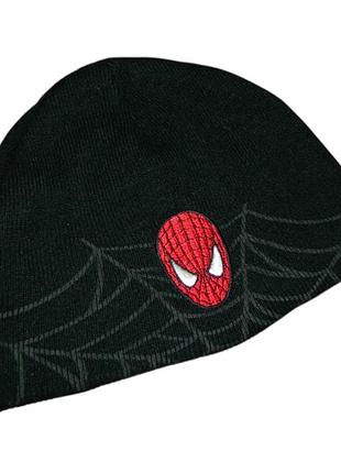 6-8 лет ог 54-56 см детская черная шапка-бини spider-man (marvel)