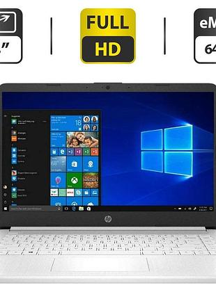 Ультрабук б-класс hp 14-dq0002dx white / 14" (1920x1080) ips / intel celeron n4020 (2 ядра по 1.1 - 2.8 ghz) / 4 gb ddr4 / 64 gb