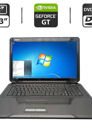 Ноутбук asus x70i / 17.3" (1600x900) tn / intel pentium t4300 (2 ядра по 2.1 ghz) / 4 gb ddr2 / 500 gb hdd / nvidia geforce gt