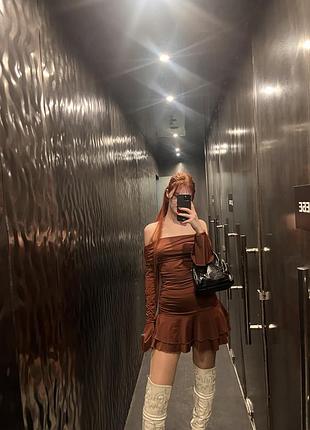 Сукня жіноча,колір коричневий,розмір м