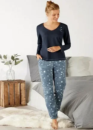 Женская пижама с флисовыми брюками, домашний костюм esmara / нитевичка
