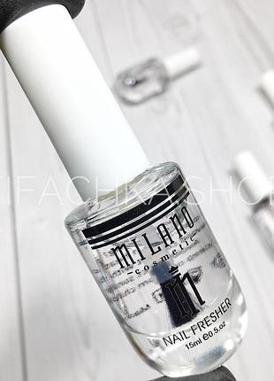 Дегидратор обезжириватель для ногтей milano nail fresher, 15 мл