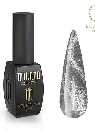 Світловідбивний гель-лак для нігтів з ефектом "котяче око" milano cat eye effulgence 10/10, 8 мл