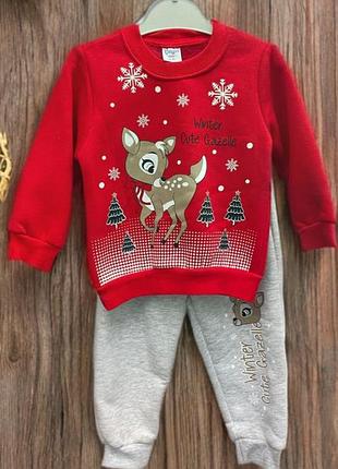 Костюм новорічний з оленем на 2-3 роки, розмір 92