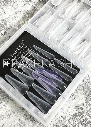 Верхние формы для наращивания ногтей полигелем, многоразовые starlet professional 120 шт p-02