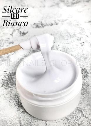 Гель для наращивания ногтей silcare led bianco белый, 50 г