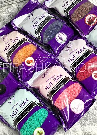 Горячий пленочный воск для депиляции в гранулах konsung hot wax 300 г, chocolate