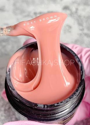 Моделюючий гель для нарощування нігтів queen nails builder gel №07 rosy brown, 15 мл