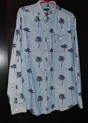 Джинсова вінтажна чоловіча сорочка б/в бренду   gap p.l 185/104a