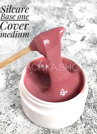 Гель для нарощування нігтів silcare base one cover medium камуфлюючий, 50 г