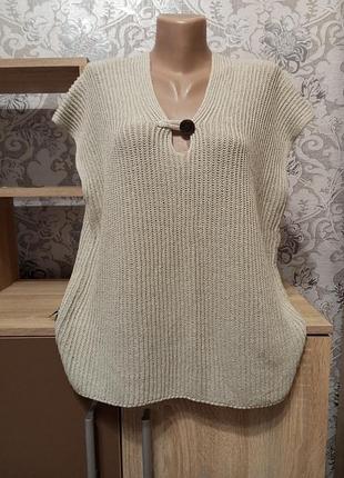 Женская льняная вязаная жилетка max mara