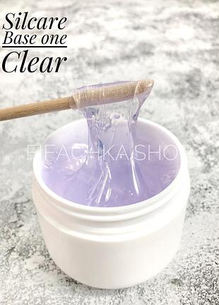 Гель для нарощування нігтів silcare base one clear прозорий, 50 г