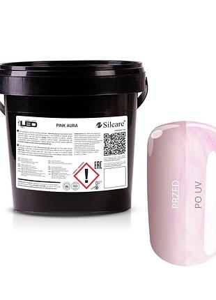 Гель для наращивания ногтей silcare led pink aura розовый, 15 г