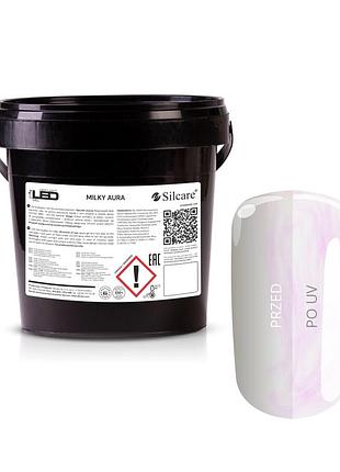 Гель для наращивания ногтей silcare led milky aura молочный, 100 г