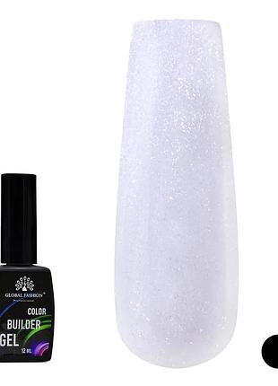 Цветной гель для наращивания ногтей с жемчужным эффектом global fashion color builder gel №06, 12 мл