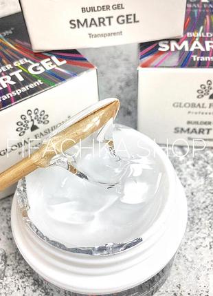 Гель для наращивания и моделирования ногтей global fashion smart gel clear, 15 г