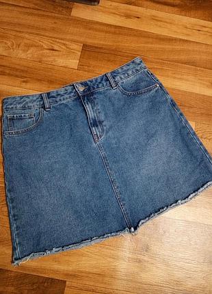 Джинсовая юбка мини батал