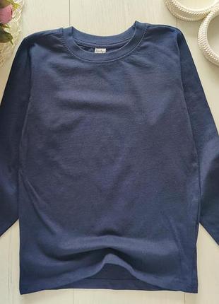 5,6 лет, рост 116 трикотажный однотонный синий реглан детский артикул: 25355