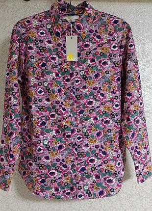 Качественная женская рубашка блуза блузка цветочный принт pink бренд boden, р.uk8