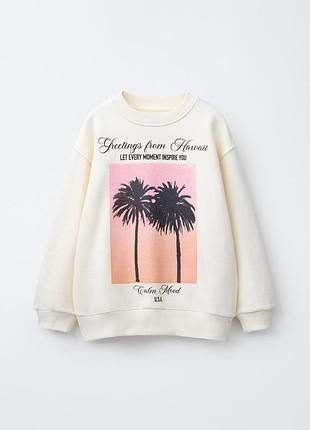 Свитшот трехнитка zara для девочки