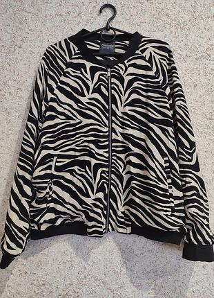 Бомбер chicorée с зебровым принтом xl