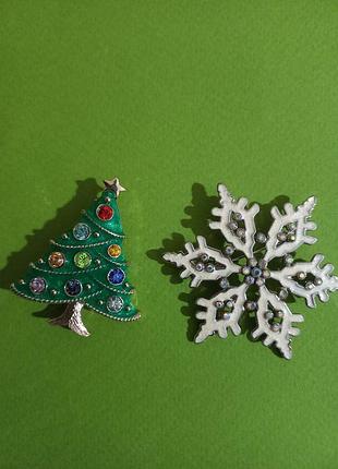 Брошь новогодние, две