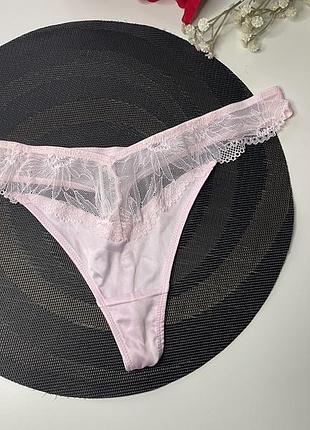 Трусики атласні з мереживом
