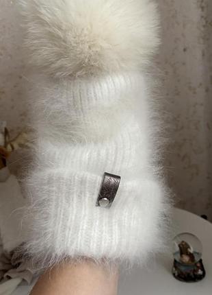 Ангоркова шапка для дівчинки