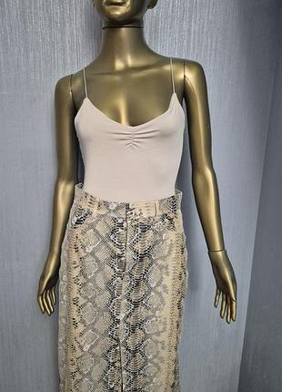 Юбка zara искусственная кожа