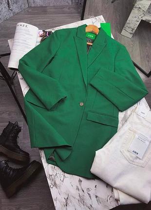 Женский зеленый оверсайз пиджак s / 36 жакет блейзер