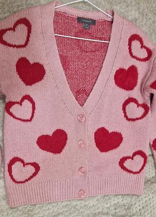 Кардиган primark з сердечками кофтинка