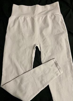 Лосини бесшовні стягуючі в рубчик з утяжкою моделюючі корекція фігури пуш ап h&m sport m