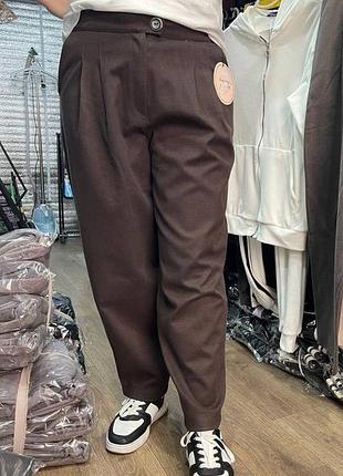 Теплые оверсайз брюки слоучи, мом штаны спортивные