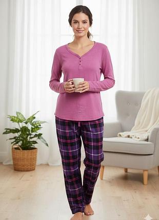 Женская теплая комбинированная пижама