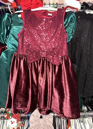 Святкова сукня в паєтки і бант на дівчинку