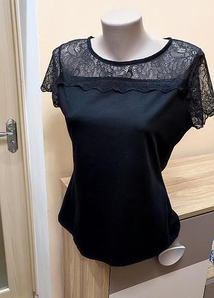 Футболка new look женская с кружевом р.m/l