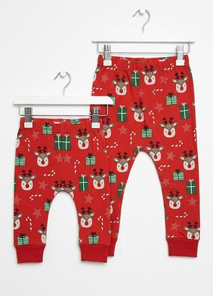 Новорічні піжамні штани 3-6 міс, 18-24 міс