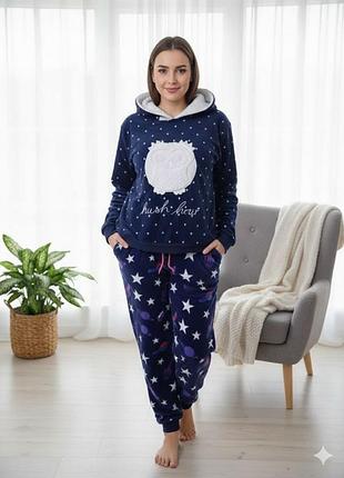 Женская теплая комбинированная пижама