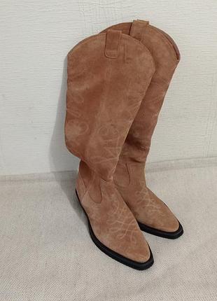 Сапоги. казаки. замша, кожа.