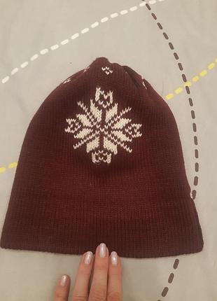 Шапка бини бордовая м
