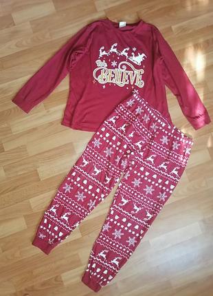 Новогодняя пижама хлопок, 48-52р, есть 2шт